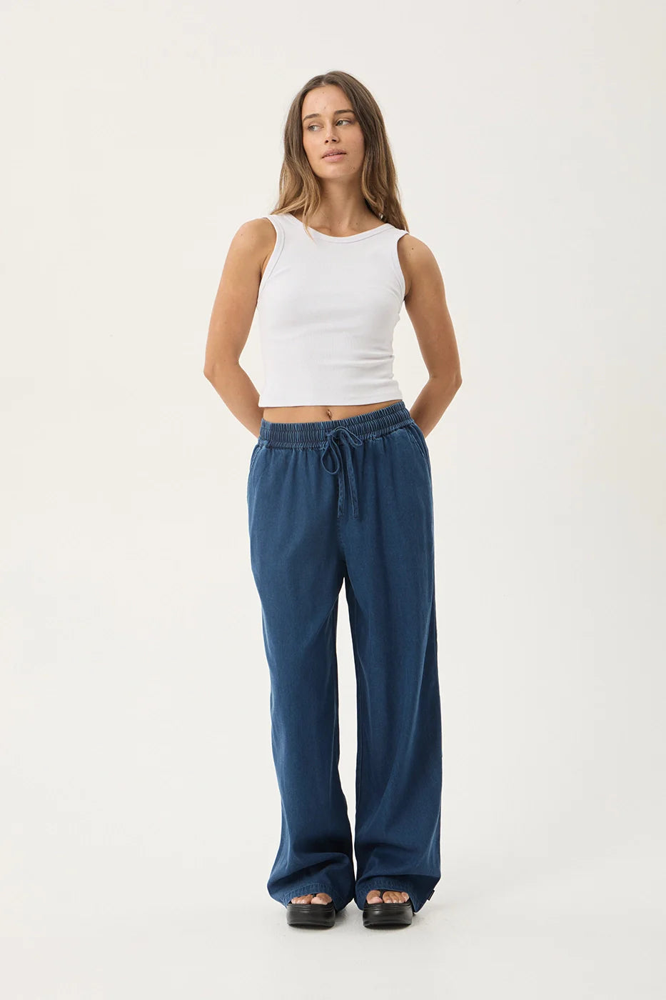 AFENDS Womens Palmer - Wide Leg Pant - Ink