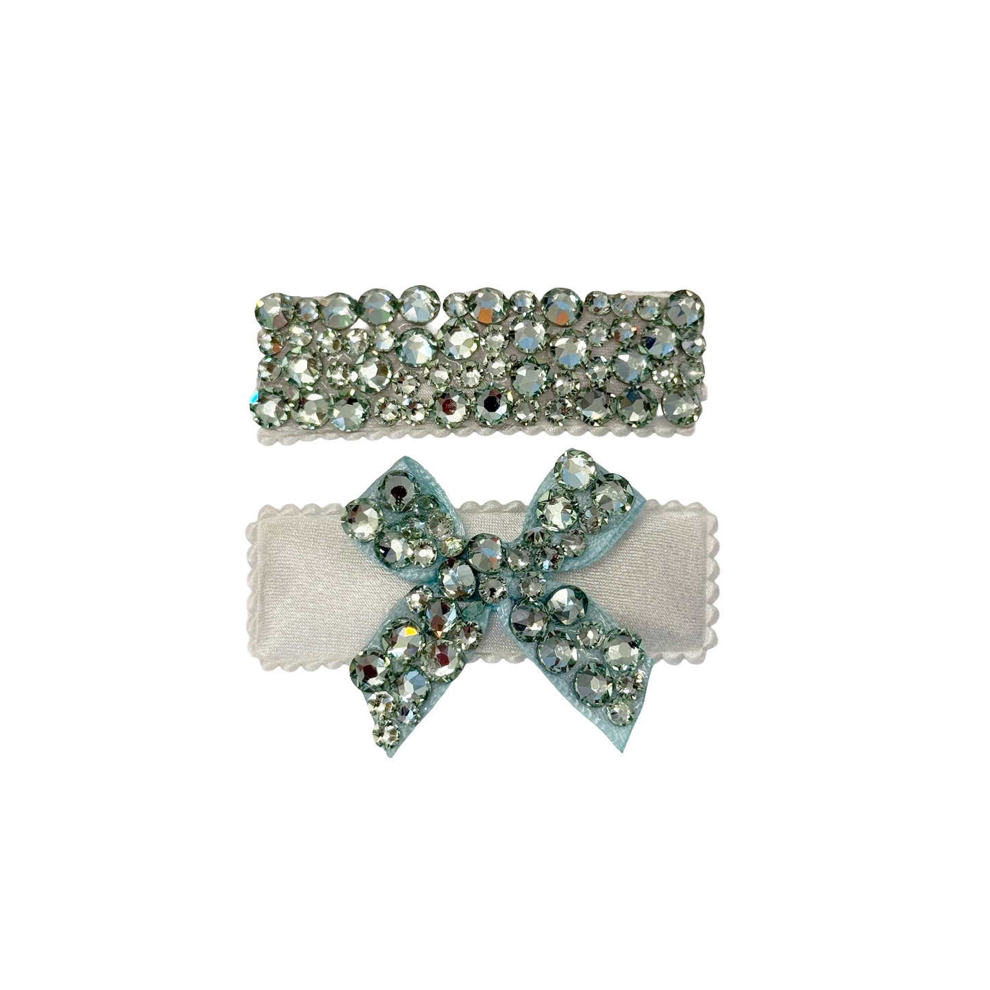 2 Pack Clip Set: Snap Clip and Bow - Mint