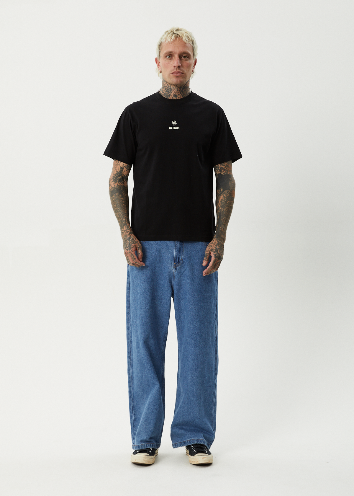 AFENDS Mens Burnin - Retro Tee - Black