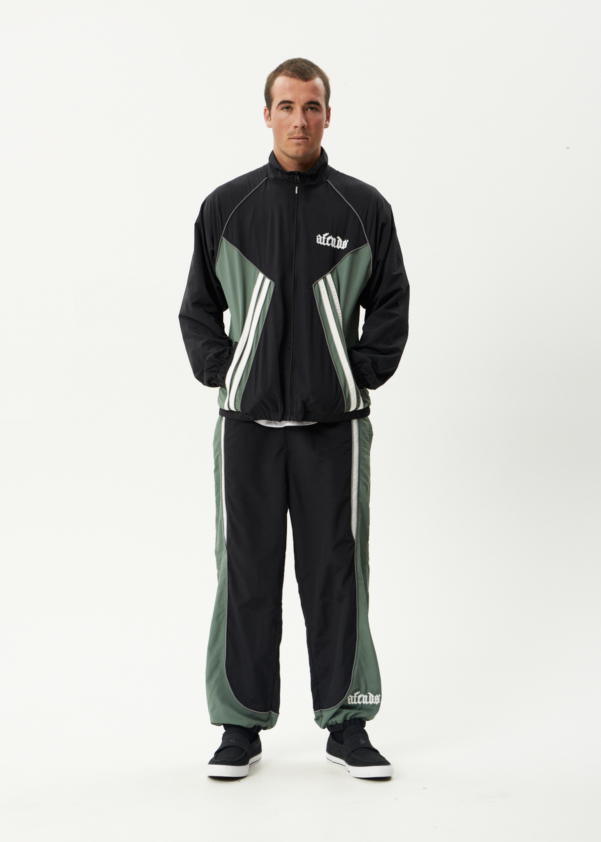 AFENDS Mens Sporting - Panelled Track Pant - Black