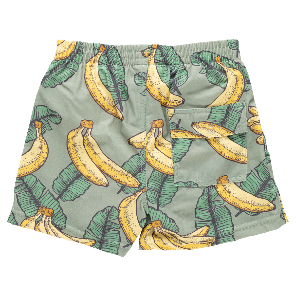 Boys Swim Trunk - Green Banana Leaves