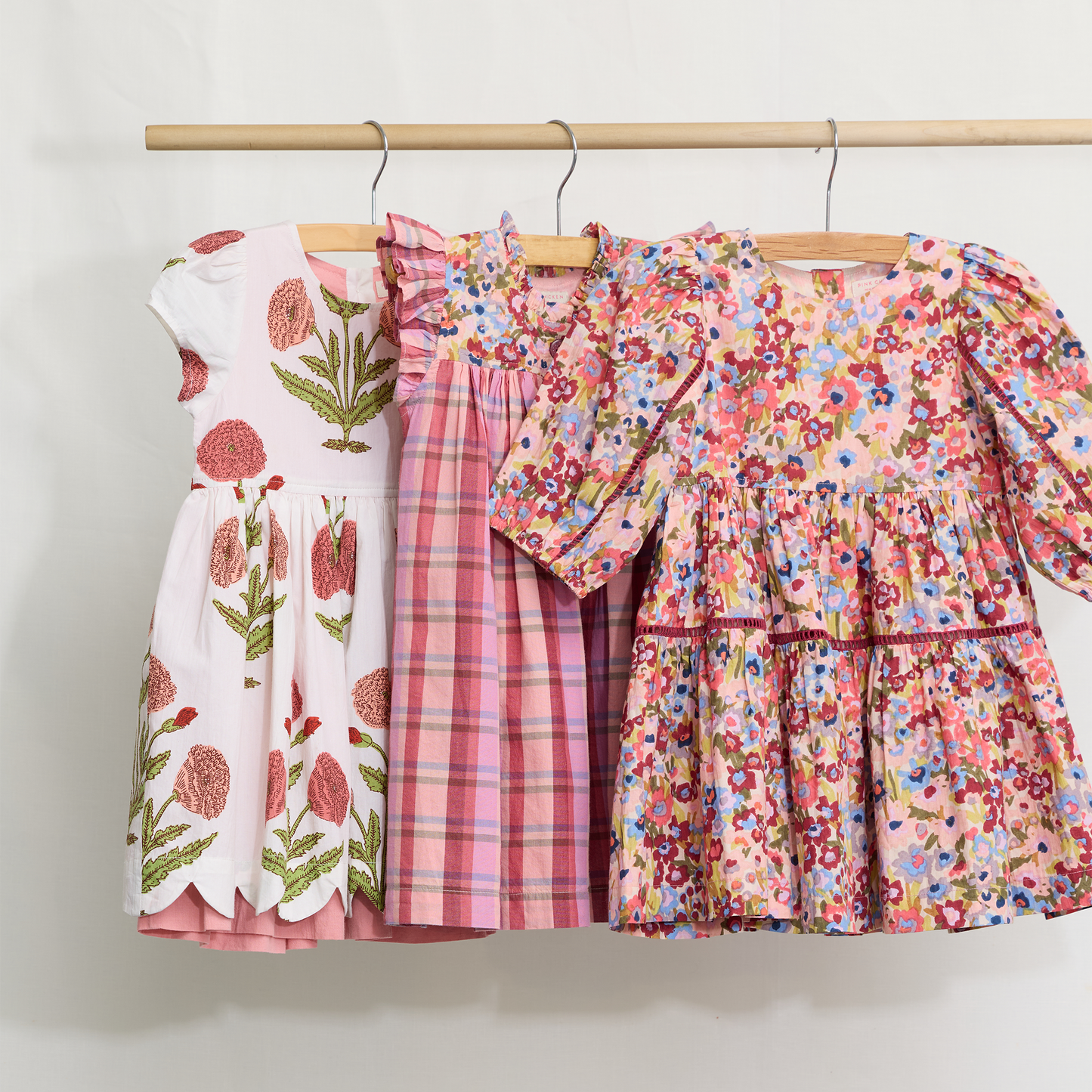 Girls Maribelle Dress - Burgundy Sketched Floral