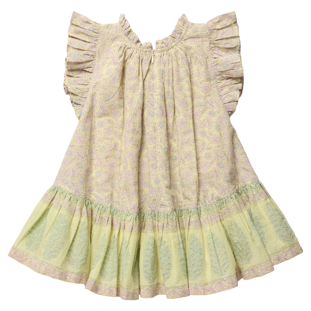 Girls Harper Dress - Citrus Garden Boarder