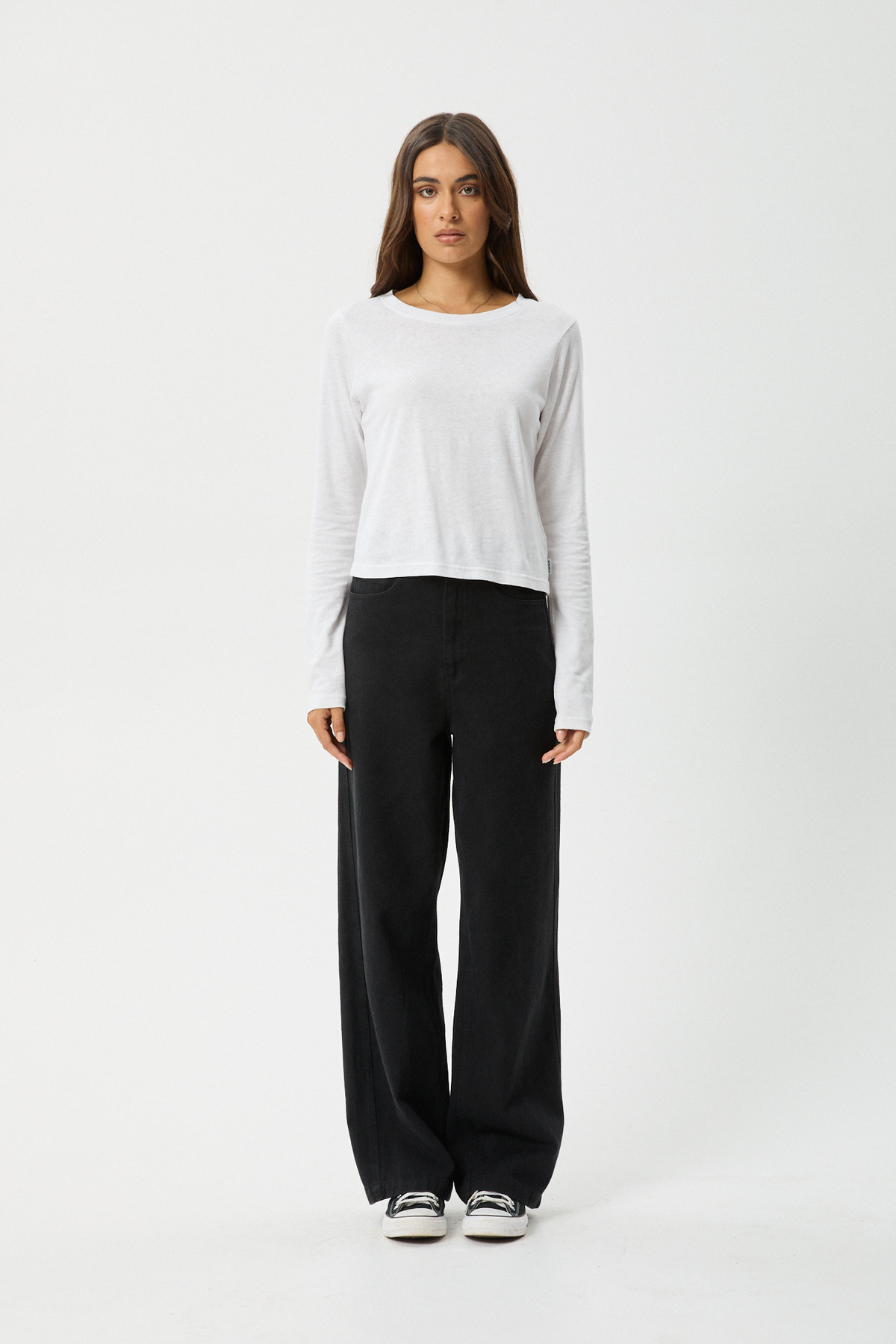 AFENDS Womens Elevate - Long Sleeve Tee - White