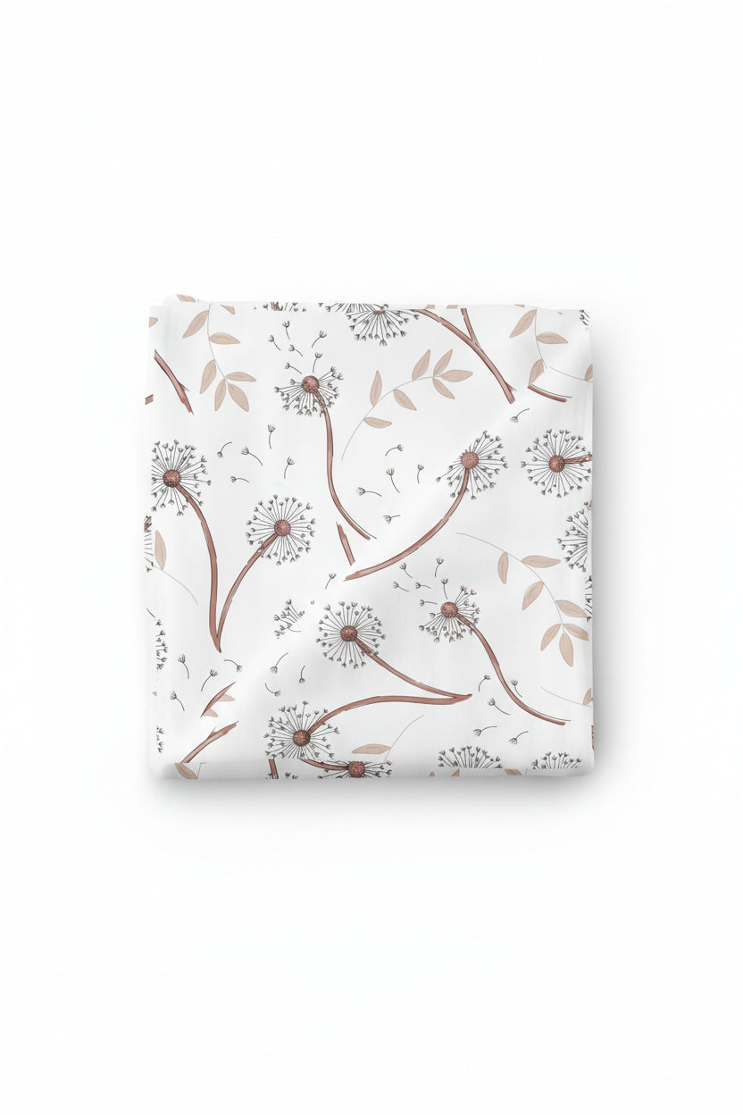 Mauve Dandelion Swaddle Blanket