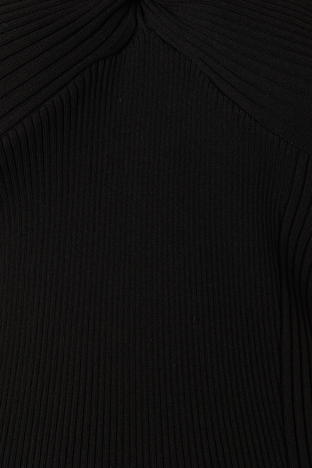 Halle One Shoulder Midi Dress - Black