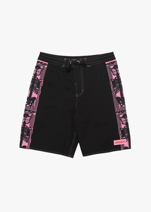 AFENDS Mens Boned - Surf Related V2 Boardshorts 20" - Black