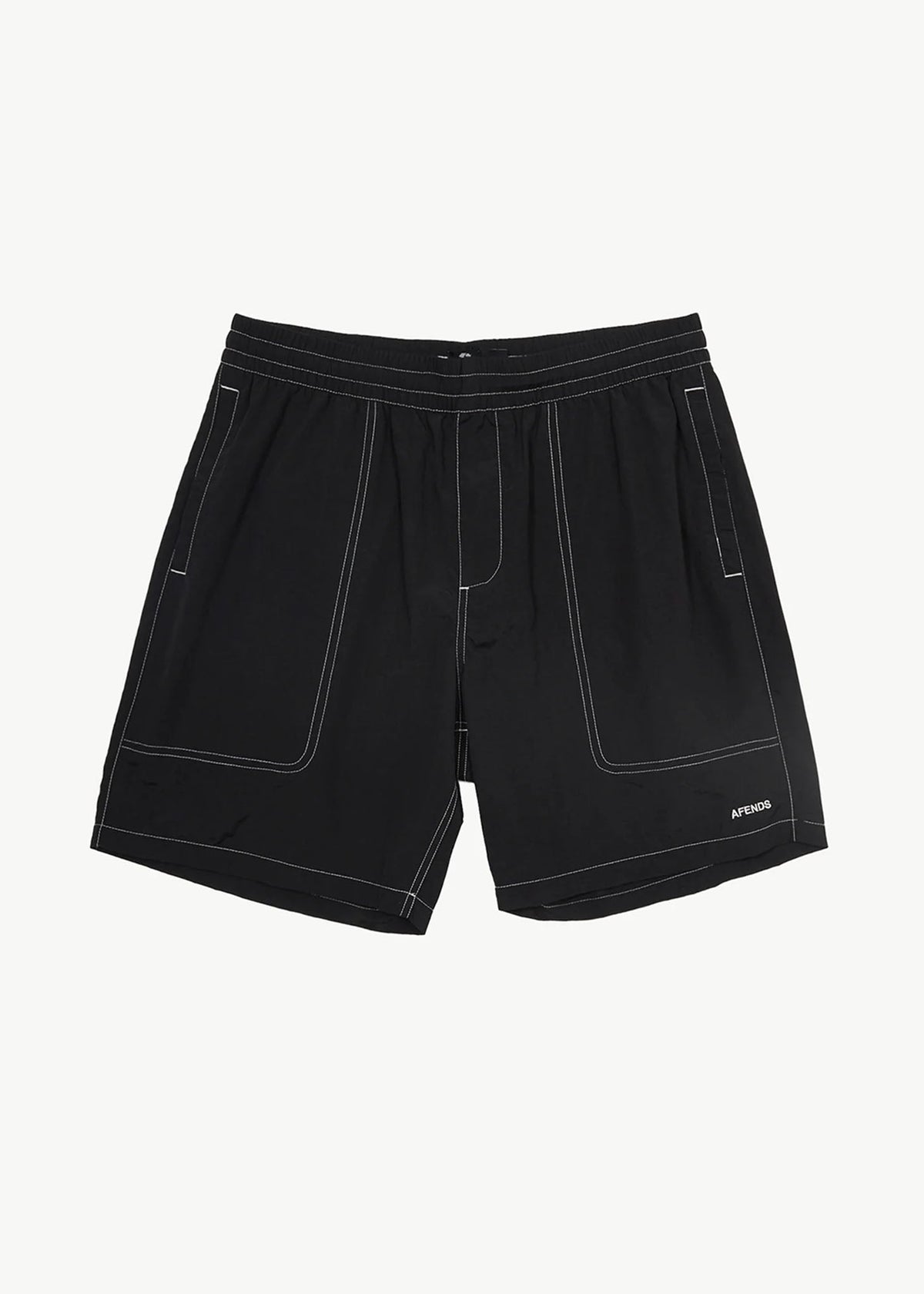 AFENDS Mens Baywatch - Swim Short 18" - Black