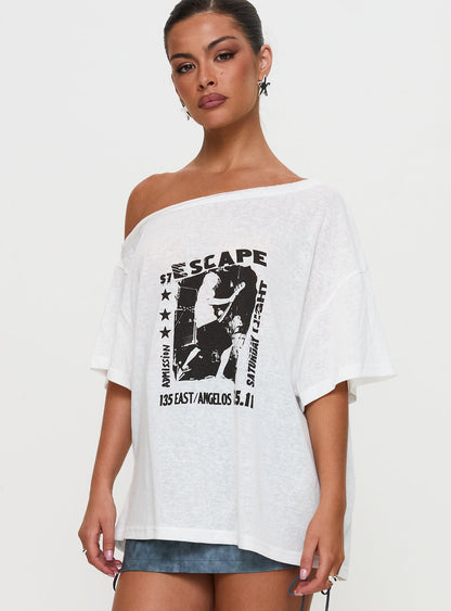 Kippa Off The Shoulder Tee White
