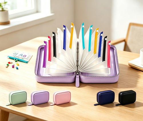 Travel Pill Organizer Case | Color-Coded Reusable Medication Pouches
