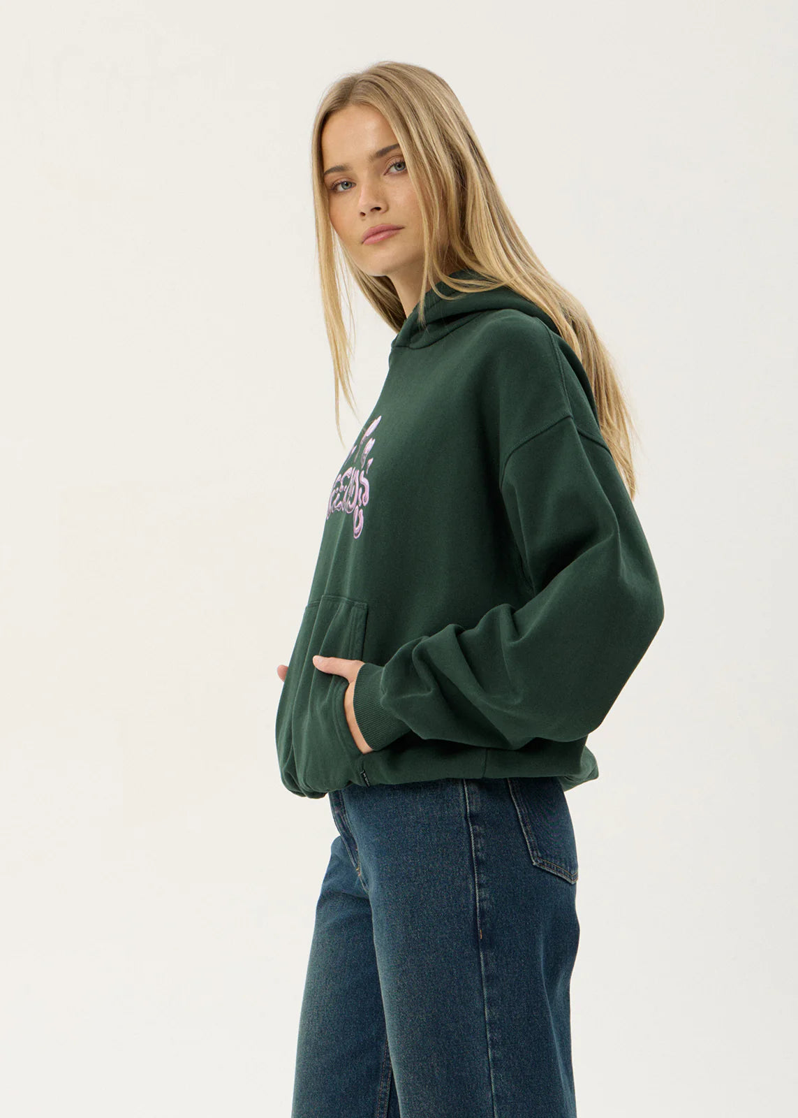 AFENDS Mens Devotion - Boxy Hood - Washed Pine