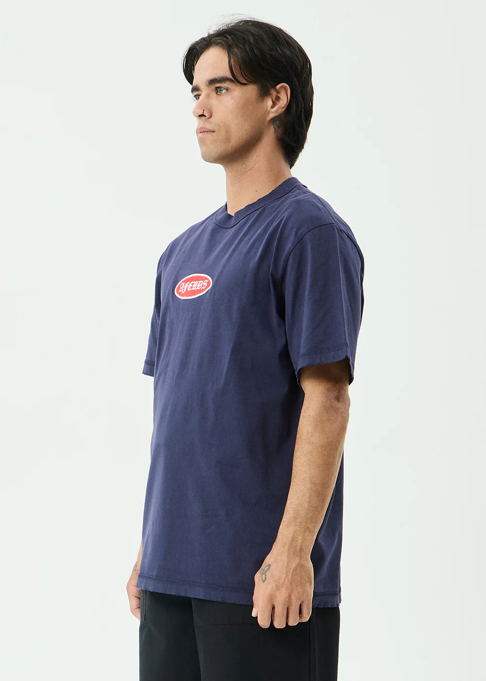 AFENDS Mens Supply - Retro Tee - Washed Deep Sea