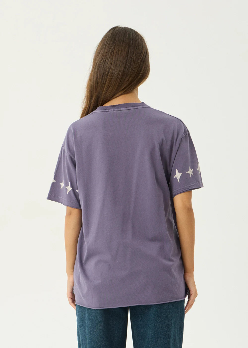 AFENDS Womens Raven - Oversized Tee - Vintage Aubergine