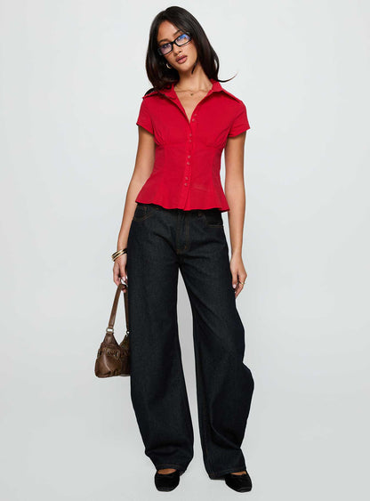 Cottesloe Blouse Top Red
