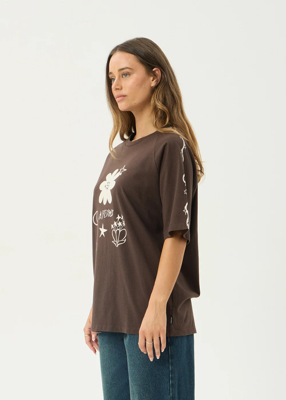 AFENDS Womens Terra - Oversized Raglan Tee - Coffee
