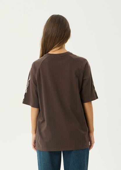 AFENDS Womens Terra - Oversized Raglan Tee - Coffee