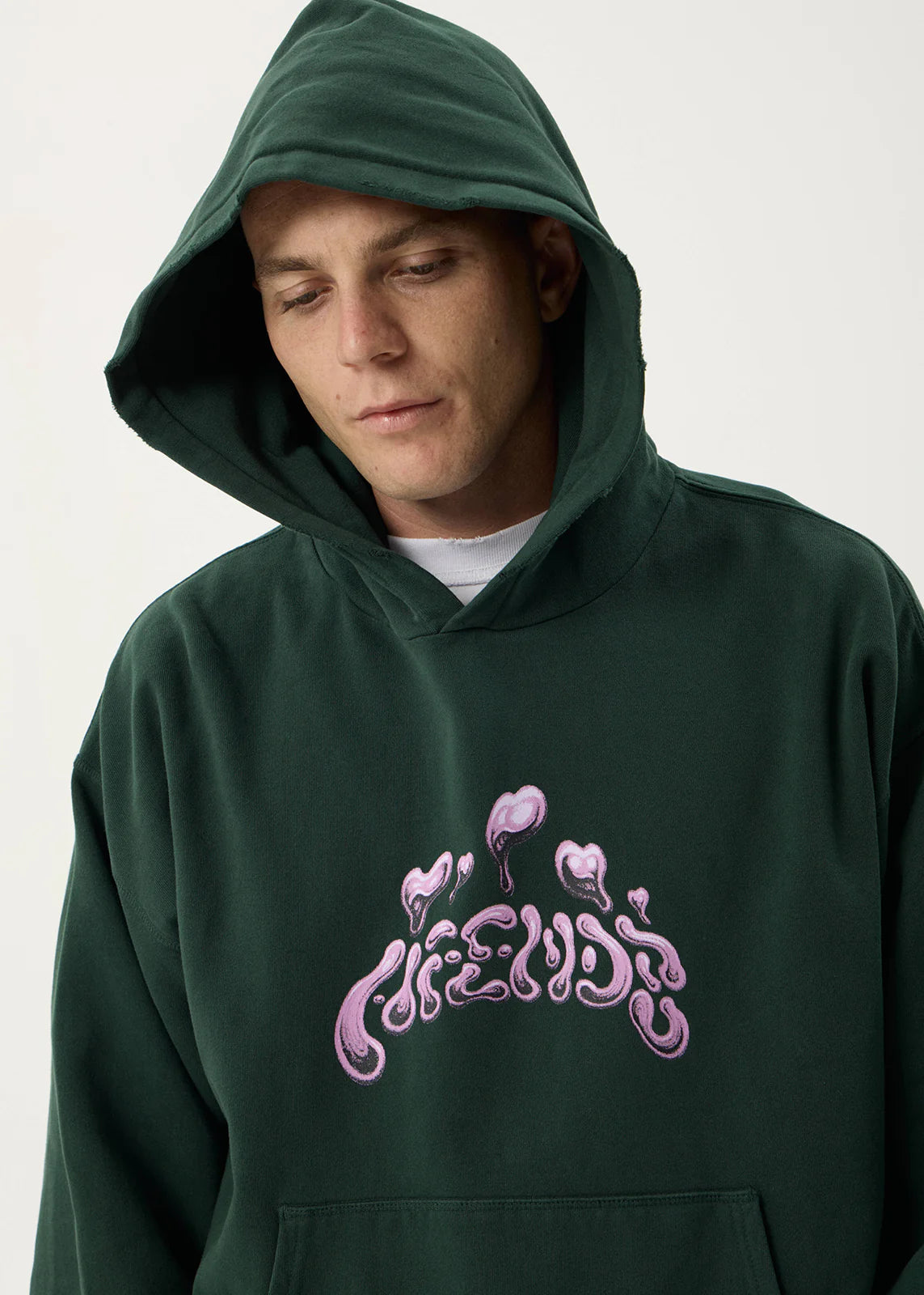 AFENDS Mens Devotion - Boxy Hood - Washed Pine