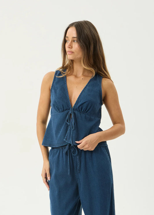 AFENDS Womens Palmer - Sleeveless Top - Ink