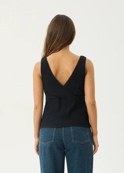 AFENDS Womens Robin - Seersucker Top - Black