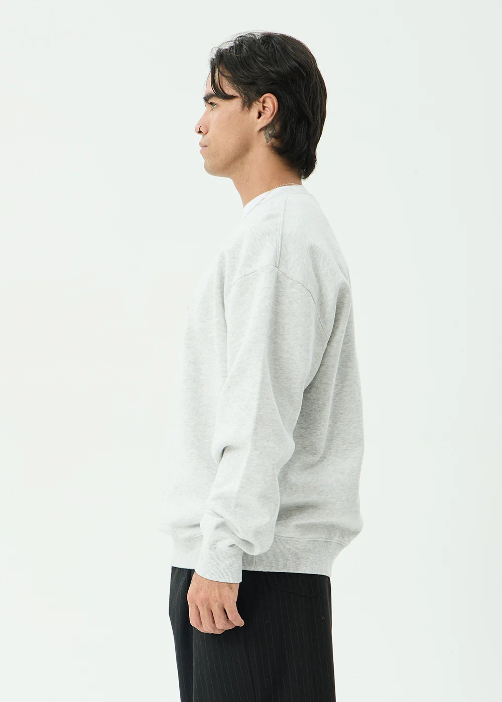 AFENDS Mens Perception - Crew Neck - Grey Marle