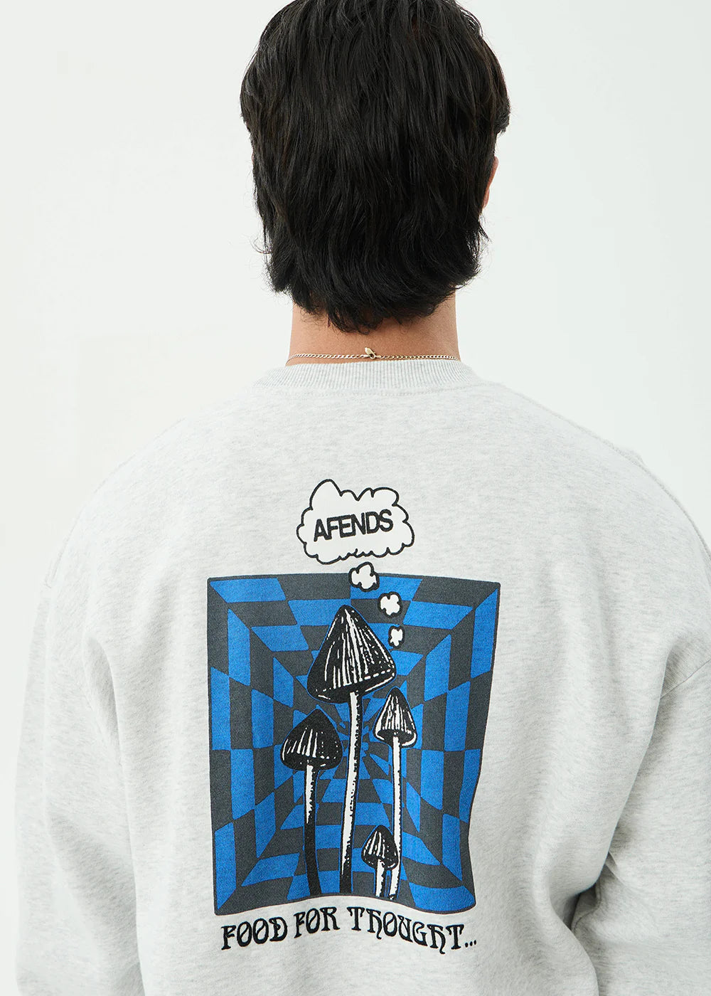 AFENDS Mens Perception - Crew Neck - Grey Marle