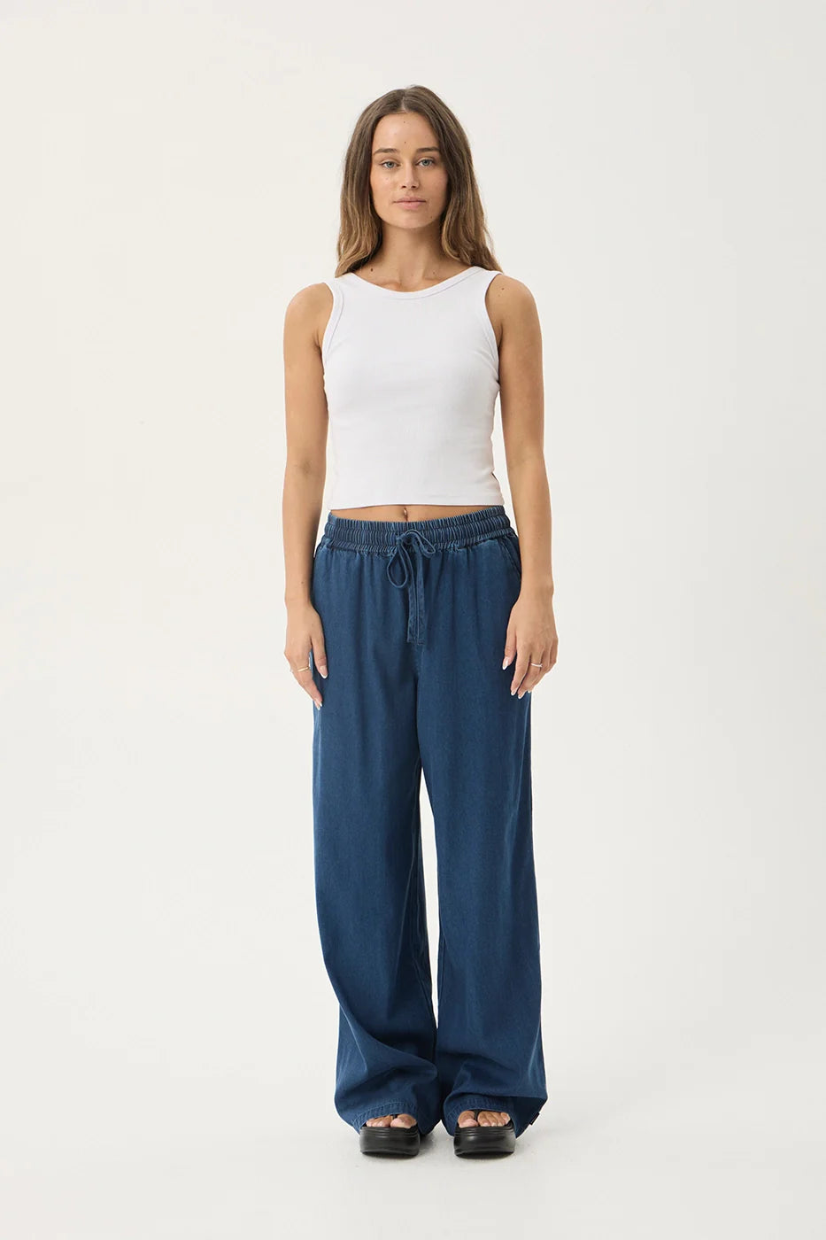 AFENDS Womens Palmer - Wide Leg Pant - Ink