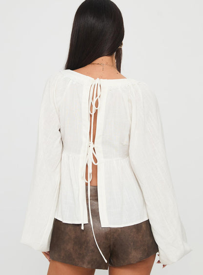 Benjie Long Sleeve Top White