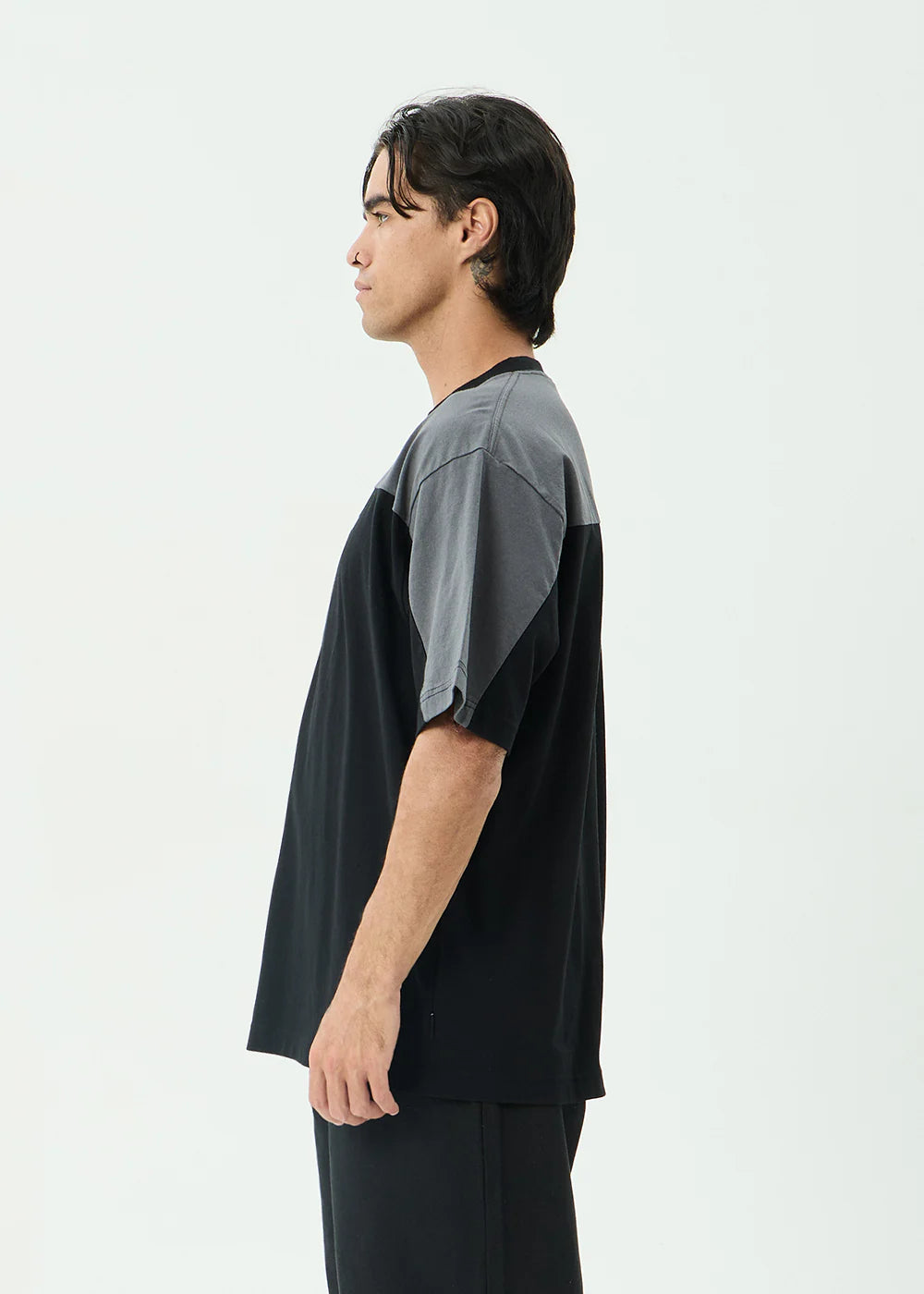 AFENDS Mens Contingent - Boxy Vintage Tee - Black