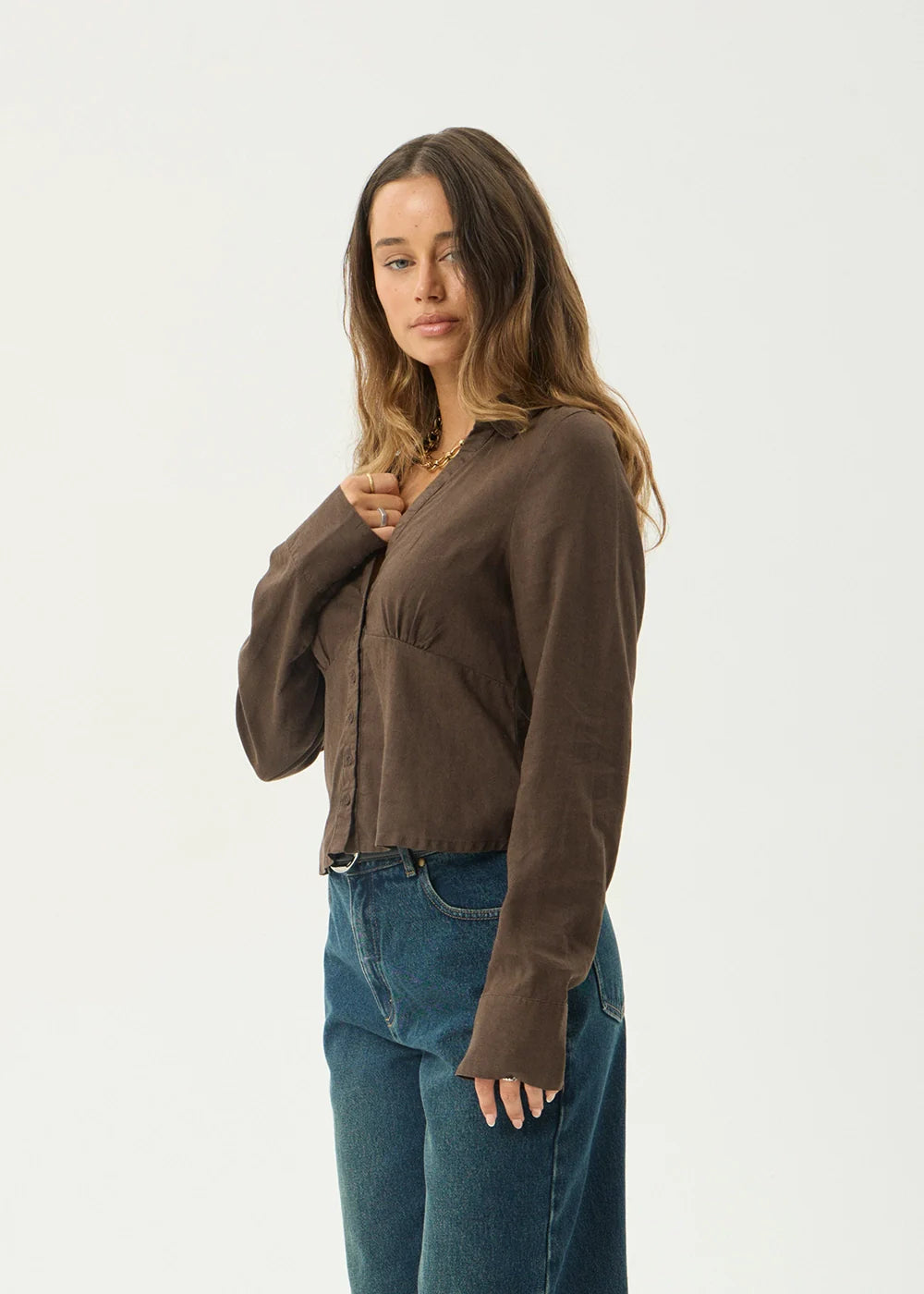AFENDS Womens Archive - Shirt - Coffee