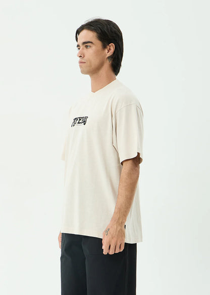 AFENDS Mens Perception - Boxy Tee - Moonbeam