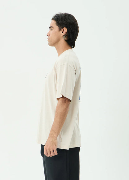 AFENDS Mens Perception - Boxy Tee - Moonbeam