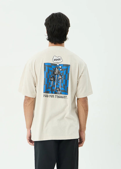 AFENDS Mens Perception - Boxy Tee - Moonbeam