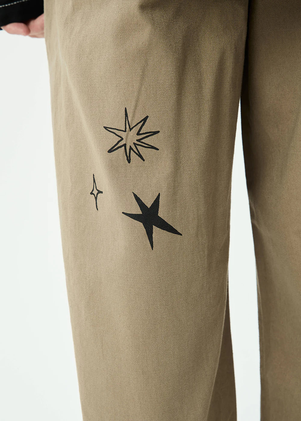 AFENDS Mens Flower Patch - Pablo Printed Pant - Stone