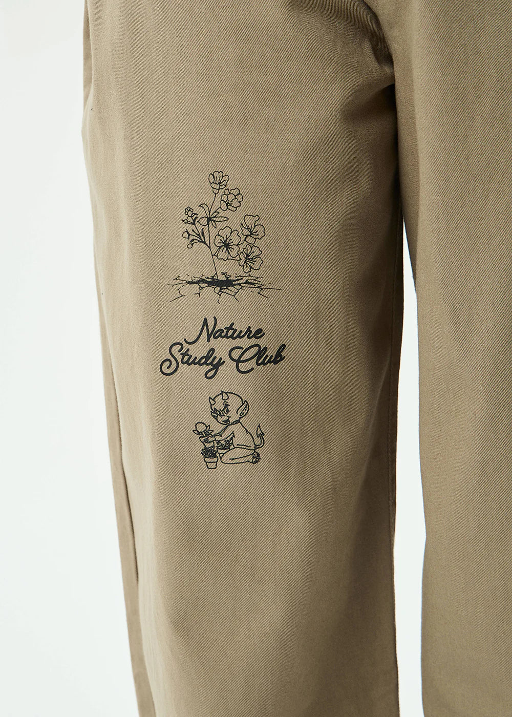 AFENDS Mens Flower Patch - Pablo Printed Pant - Stone