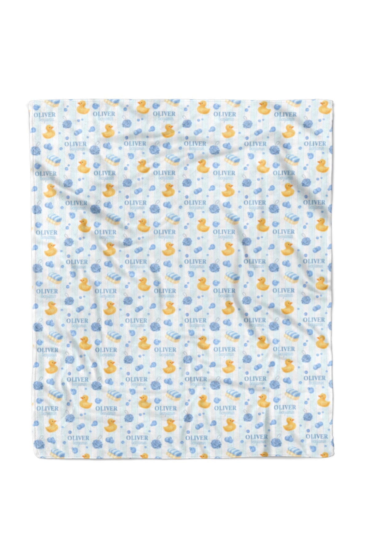 Personalized Kids Blanket | Bubble Duckies Blue