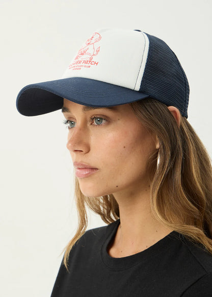 AFENDS Mens Flower Power - Five Panel Cap - Deep Sea