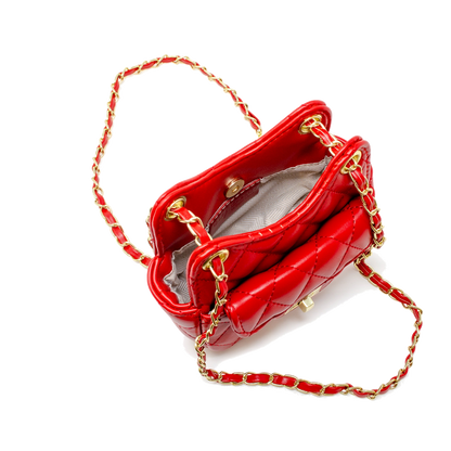 Tiny Quilted Treasure Bag - Red