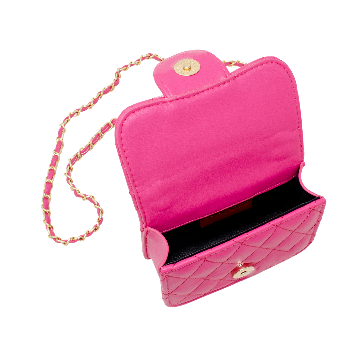 Tiny Quilted Ballet Charm Handbag - Hot Pink
