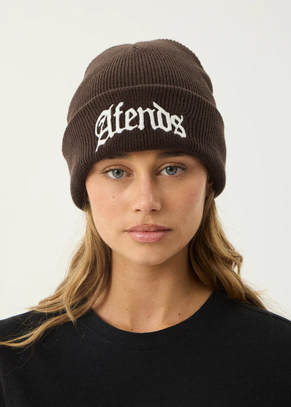 AFENDS Mens Home - Cuffed Beanie - Coffee