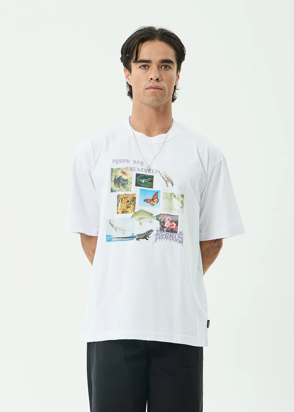 AFENDS Mens Creatures - Boxy Tee - White
