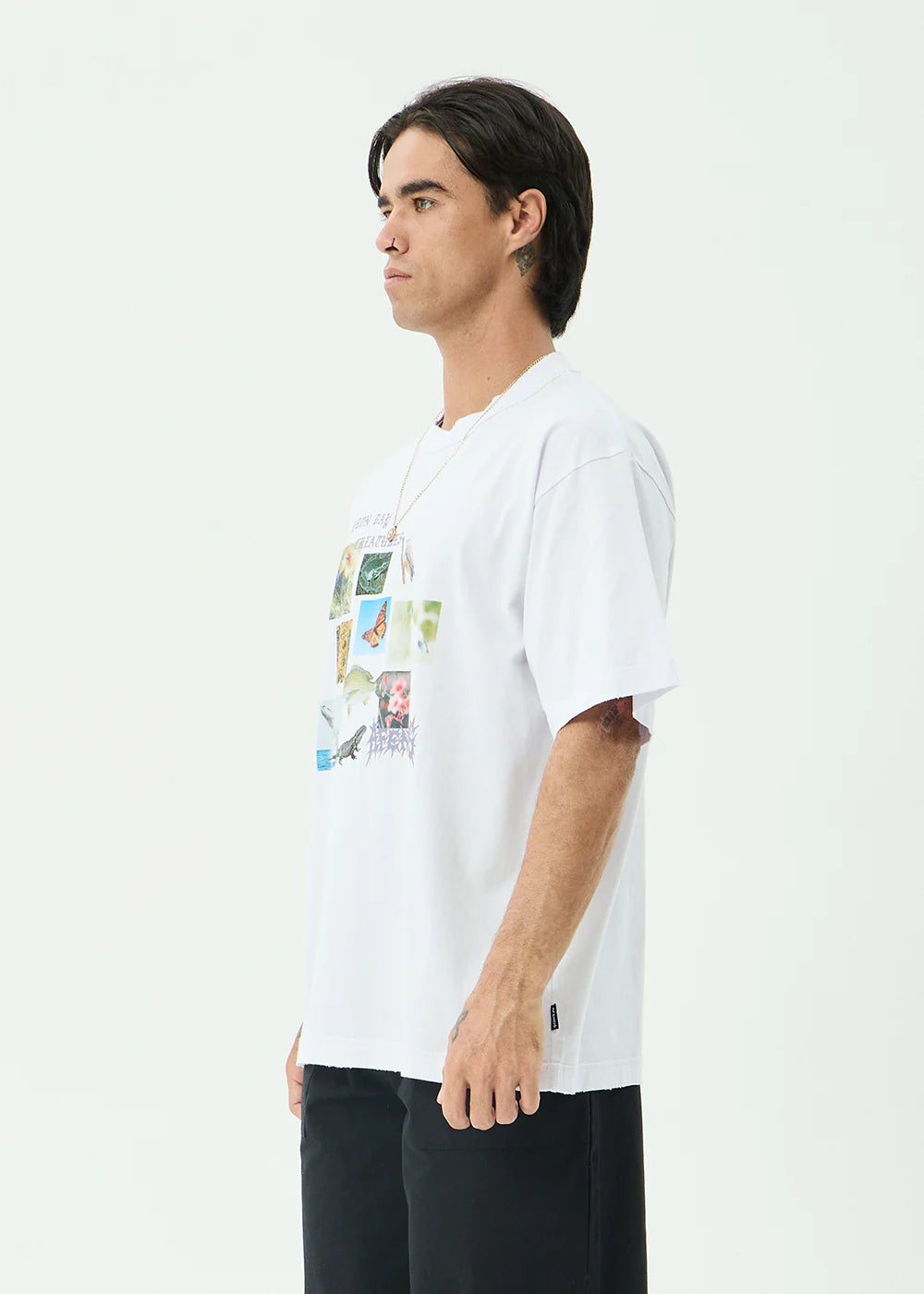 AFENDS Mens Creatures - Boxy Tee - White
