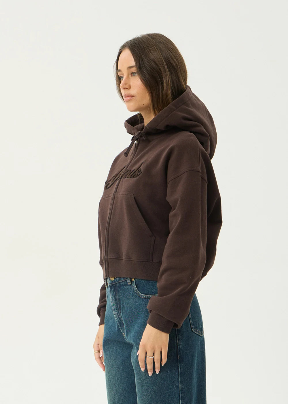 AFENDS Womens Kourt - Zip Hood - Coffee