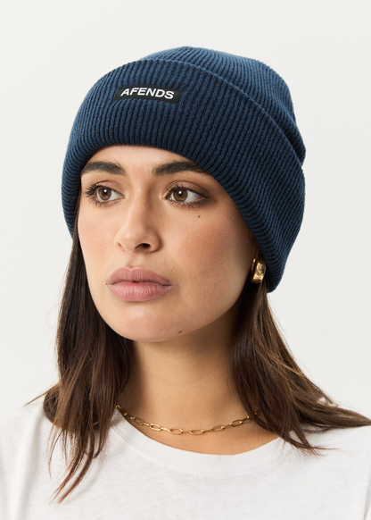 AFENDS Mens Hometown - Knit Beanie - Navy