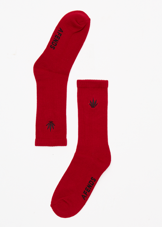 AFENDS Mens Happy - Socks One Pack - Ketchup