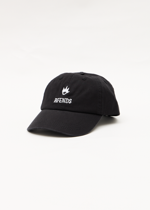 AFENDS Mens Burnin - Six Panel Cap - Stone Black