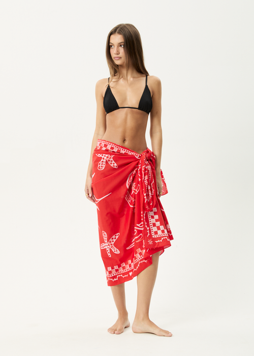 AFENDS Womens Calda - Sarong - Tomato