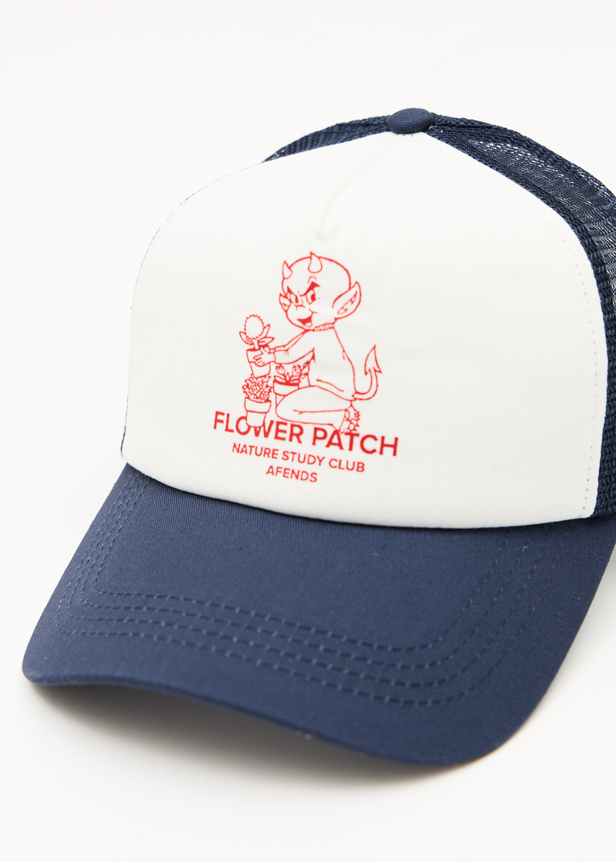 AFENDS Mens Flower Power - Five Panel Cap - Deep Sea