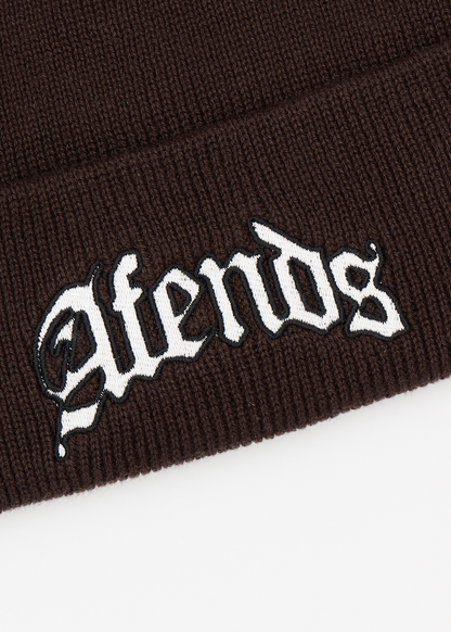 AFENDS Mens Home - Cuffed Beanie - Coffee