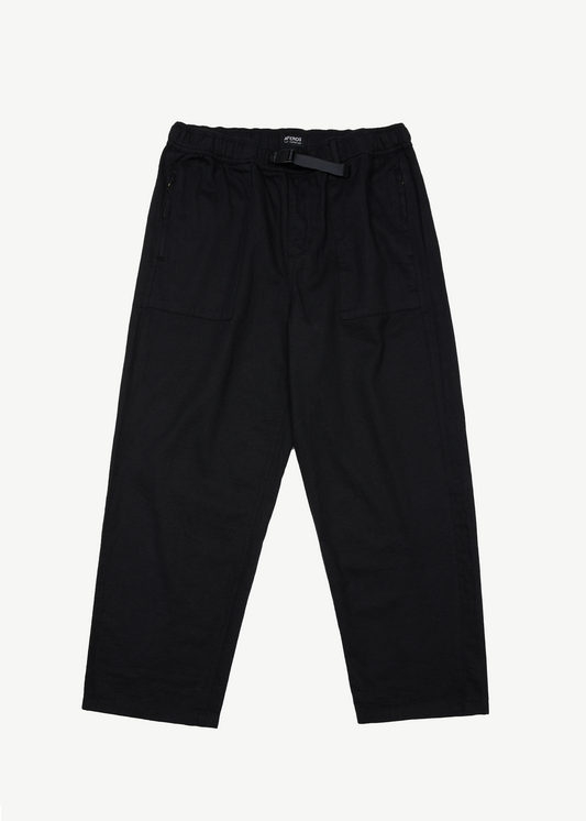 AFENDS Mens Cabal - Elastic Waist Relaxed Pant - Black