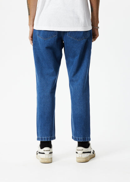 AFENDS Mens Ninety Twos - Denim Relaxed Jean - Authentic Blue